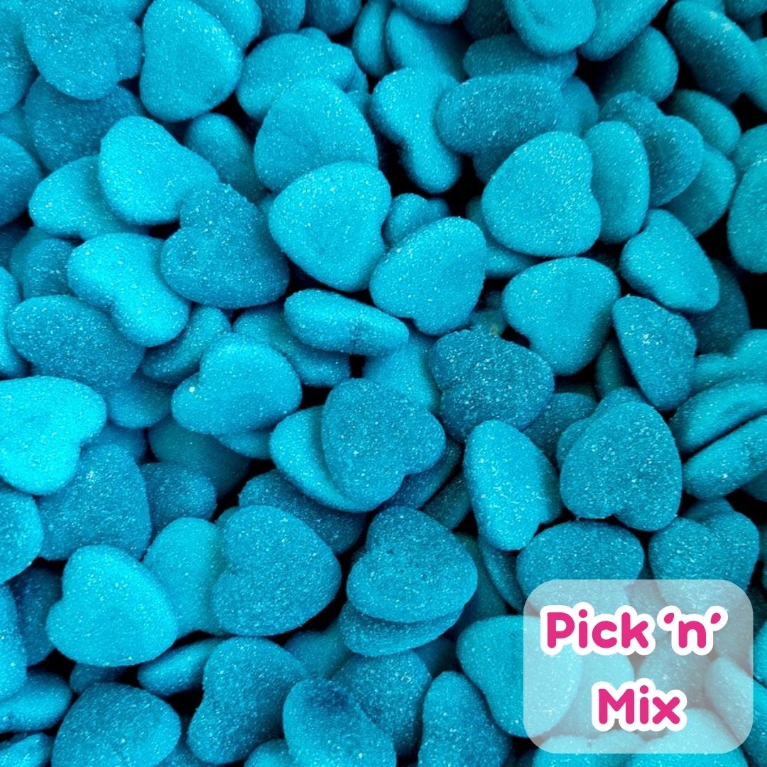Blue Raspberry Hearts 100g (Pick 'n' Mix)