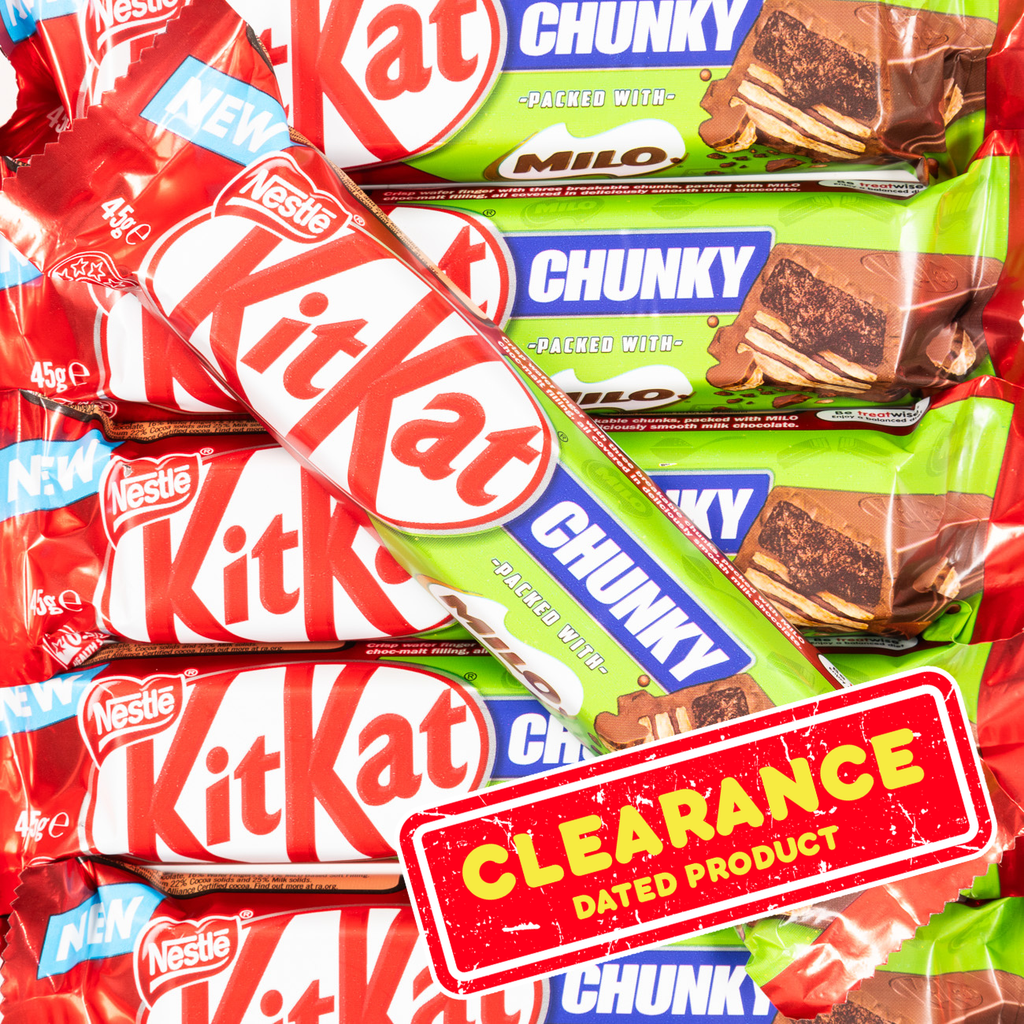 kitkat, milo, chunky, chocolate, clearance, dated