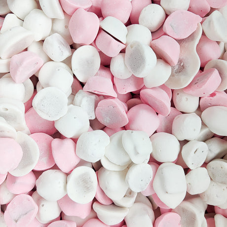 Frosted Caramels. NZ Lollies, Pink & White Lollies, Frosted Caramels, Old Fashioned