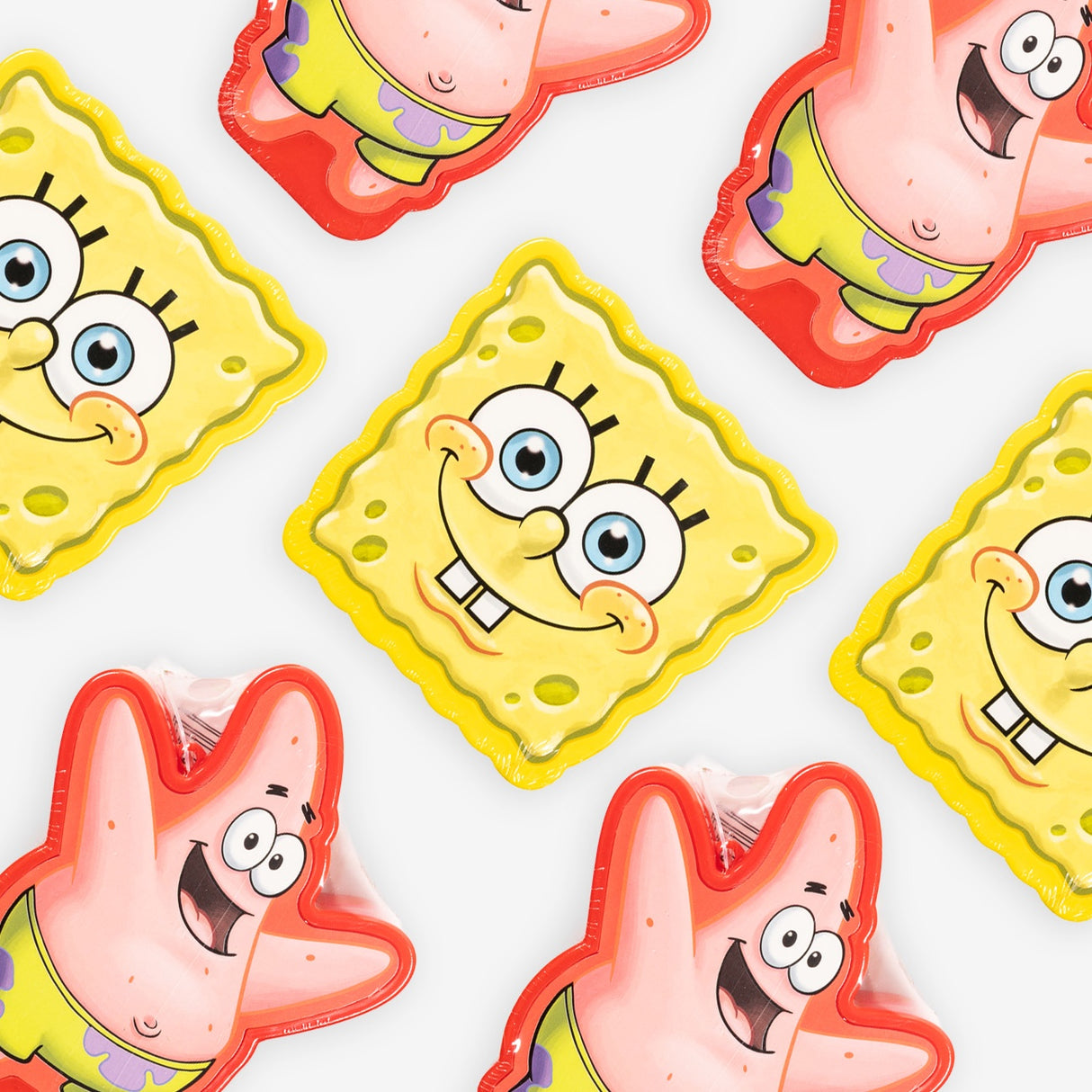 Cartoon character candy case with SpongeBob and Patrick on a white background