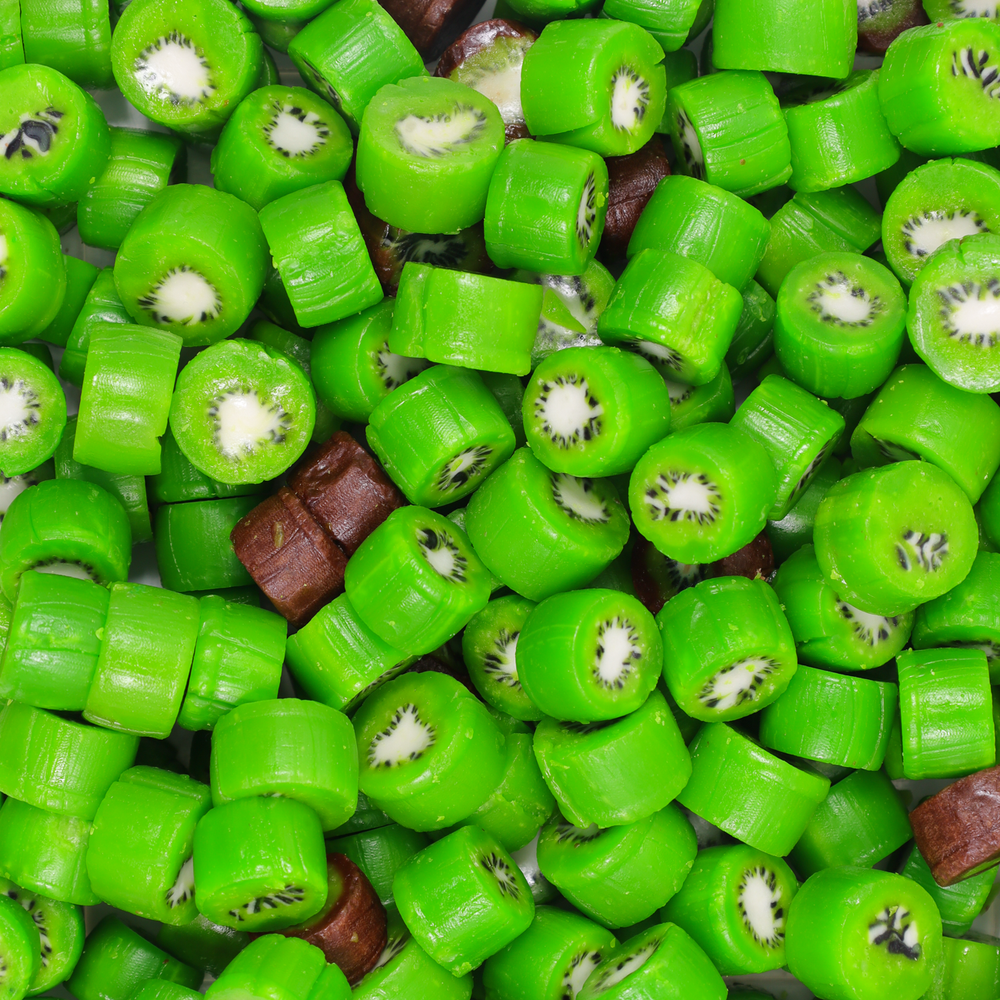 kiwifruit rock, rock candy, old fashioned, kiwifruit, kiwi lollies