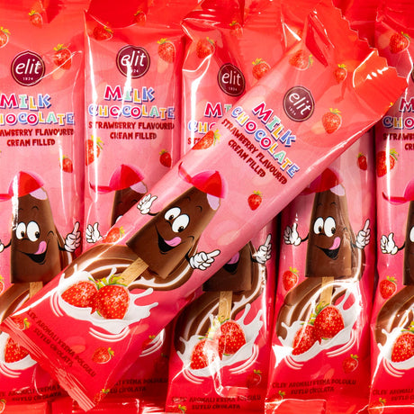 eilt, milk, chocolate, stick, ice cream, shaped, strawberry, cream, filling, lollyshop, nz