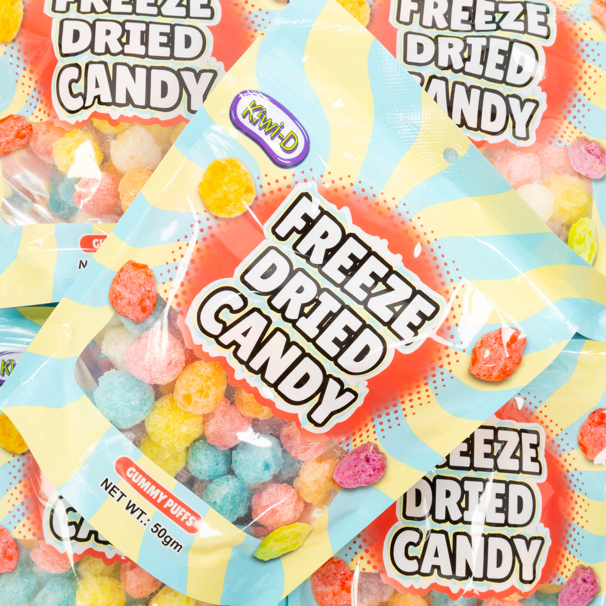 freeze dried, candy, gummy, puffs