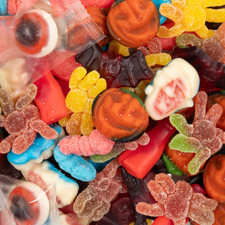 halloween, monster, gummies, mix, bat, pumpkin, spider, eyeball, witch