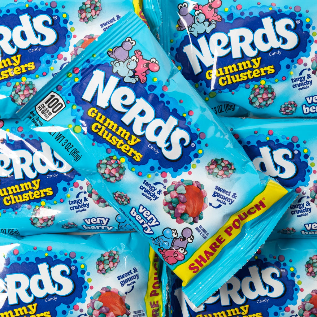nerds, gummy, clusters, very, berry, share, pouch, candy, lollies