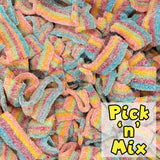 rainbow, belts, bites, fizzy, pick and mix