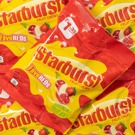 starburst, fruit chews, fave, reds