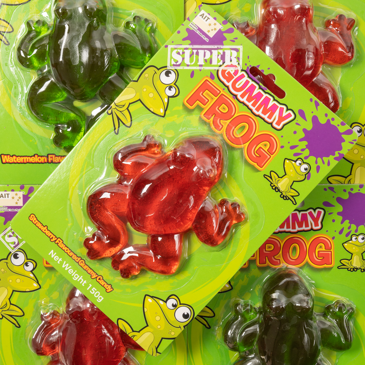 super, gummy, frogs