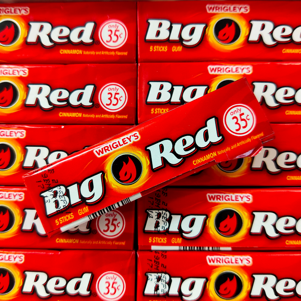 Big Red Gum, Wrigleys Gum, Big Red. Cinnamon, Red Gum