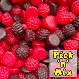 blackberries and raspberries, lollies, nz lollies, pick n mix