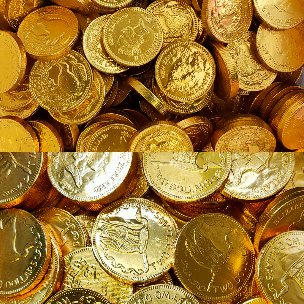 Chocolate Coins, Gold Chocolate Coins, Coins, Gold Coins, NZ Chocolate Coins