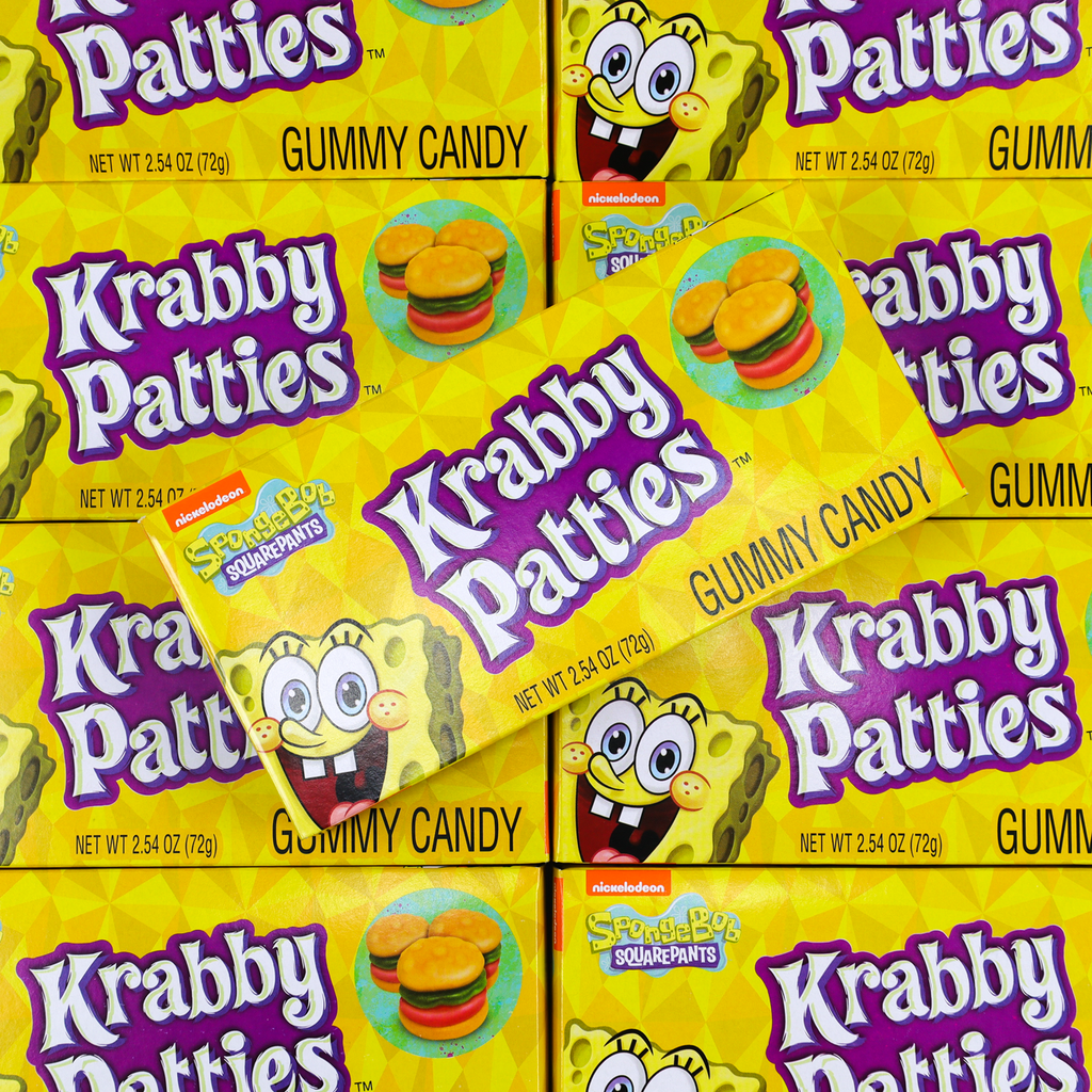krabby patties, gummy krabby pattie, spongebob, spongebeb candy, spongebob candy
