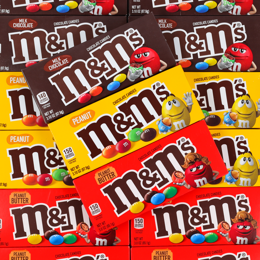 m&m's, m&m theatre box, theatre box, american candy, chocolate
