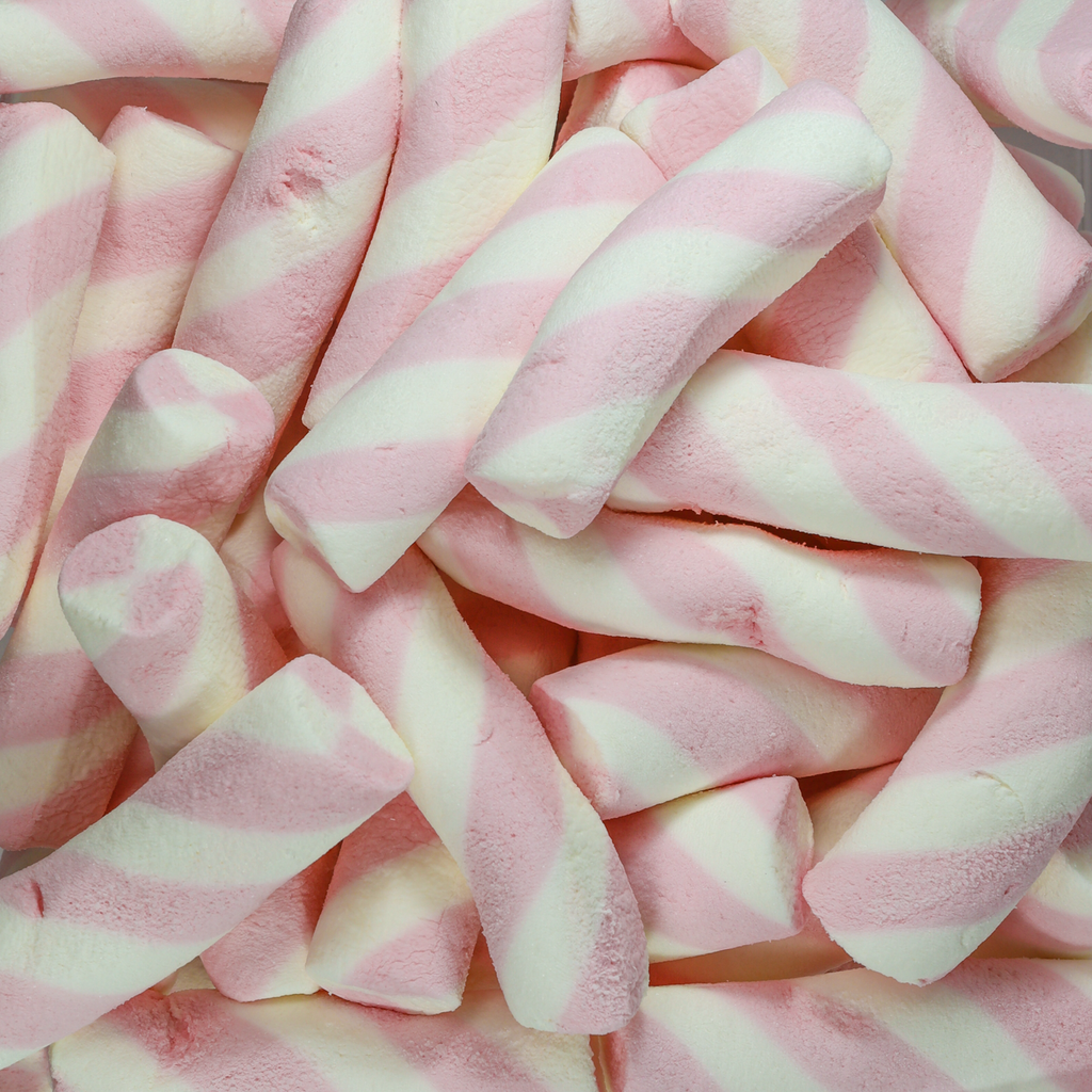 marshmallow poles, pink and white marshmallows, swirled marshmallow poles, marshmallows