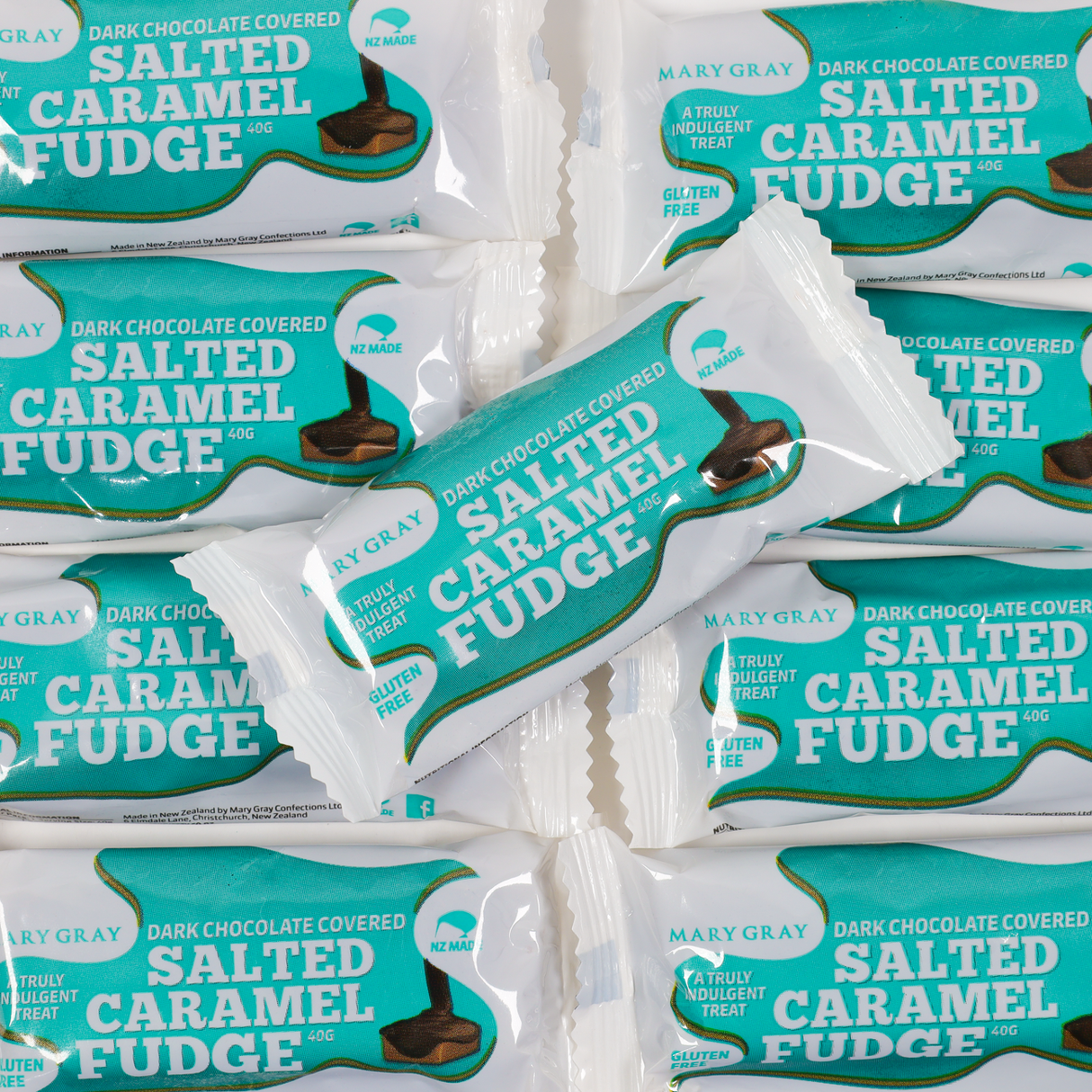 mary gray, salted caramel fudge, fudge bar, nz made, fudge