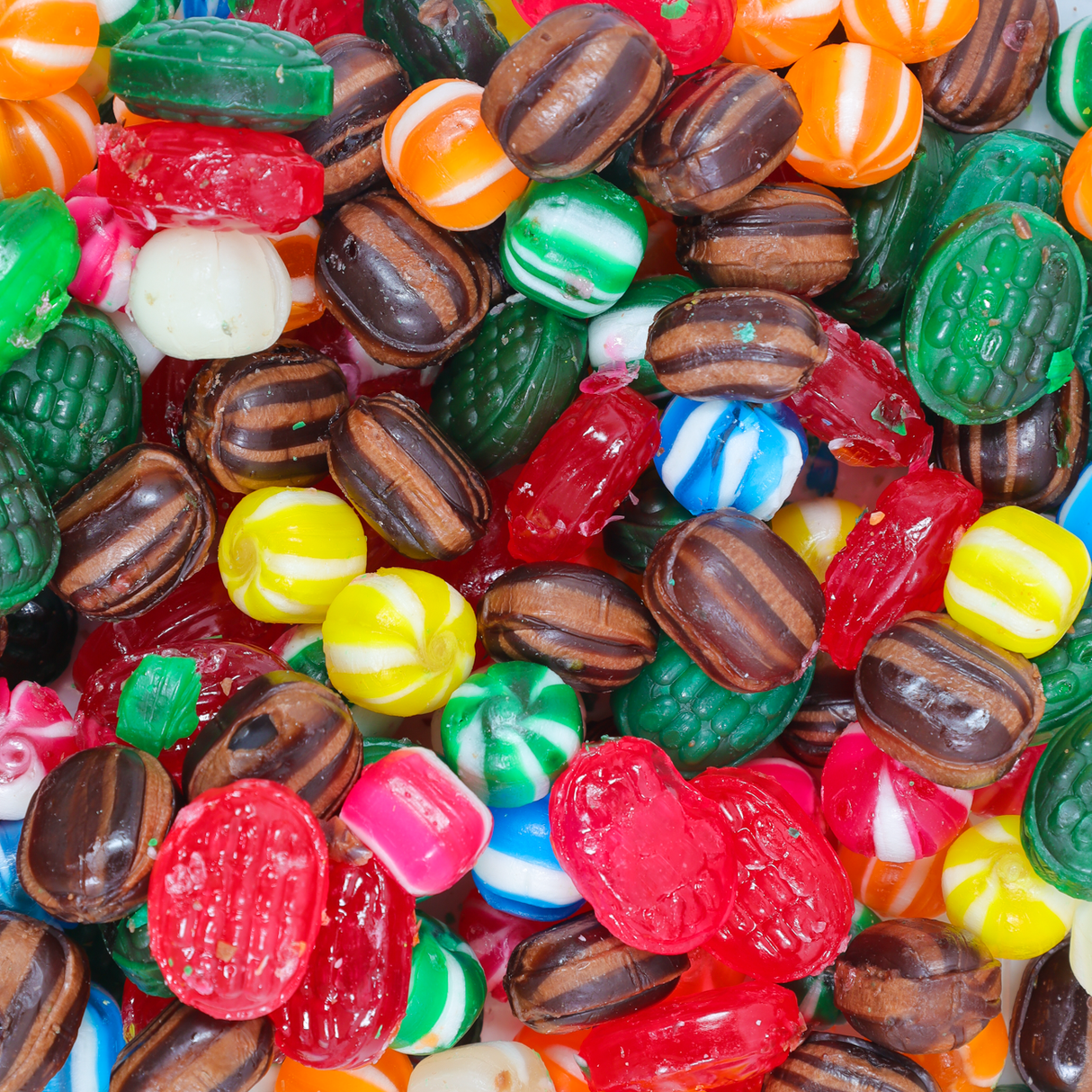 mixed drops, old fashioned, boiled lollies, hard candy