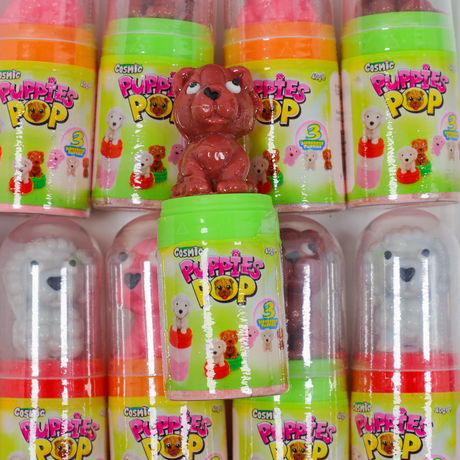 puppies pop, puppy lollipop, puppy lollies, lollipops, novelty