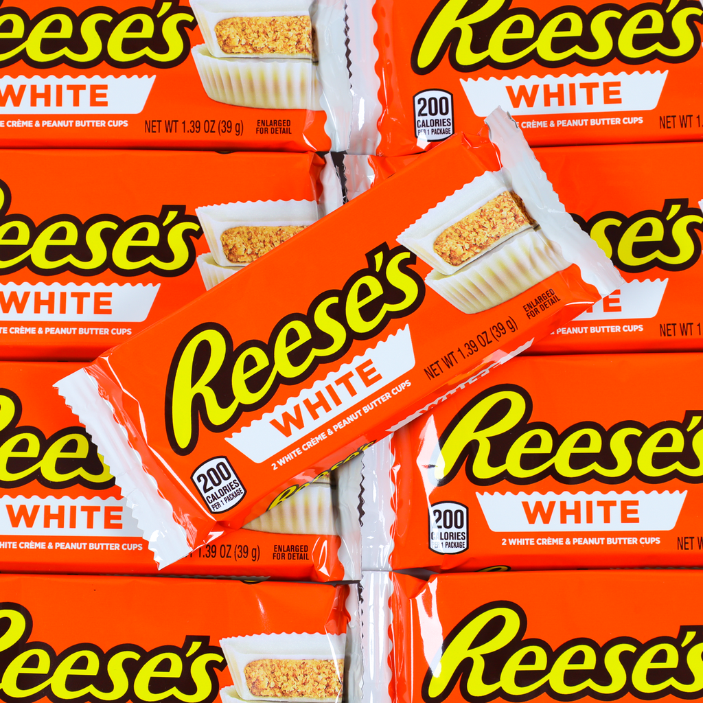 reeses, reeses white cups, peanut butter cups, white chocolate