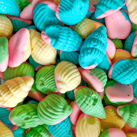 seashells, seashell lollies, beach lollies, seashell candy, shell lollies