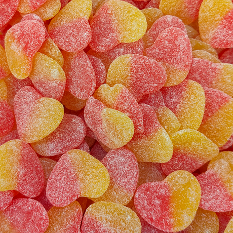 Sour Peach Hearts. Sour Peach, Peach Hearts, Peach Lollies, Sour Peach Lollies