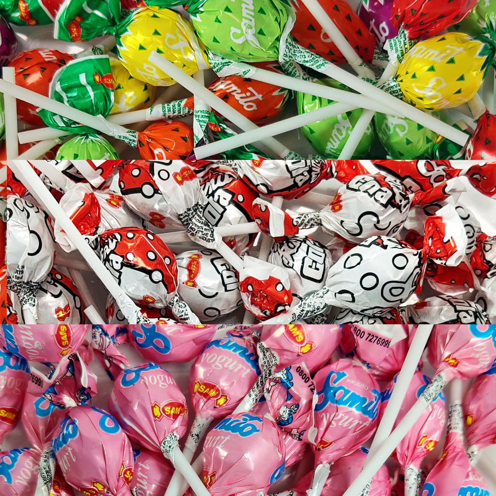 samito lollipop, lollipop, small lollipop, yoghurt lollipop, berry lollipop, cola lollipop